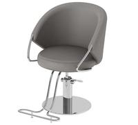 Chaise de barbier rotative à 360° réglable - Tabouret de salon hydraulique gris foncé - Chaise de coiffeur élégante pour une utilisation professionnelle - Confortable pour salon de coiffure