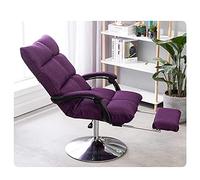 Chaise de beauté portable réglable avec pivot et repose-pieds - Tabouret de salon inclinable violet pour une expérience des ongles - Hauteur réglable