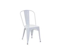 Chaise De Bistro En Métal Hwc-A73, Désign Industriel Métallique, Empilable Blanc Multicolore
