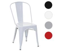 Chaise de bistro - HWC - A73 - Métal - Empilable - Design industriel - Blanc