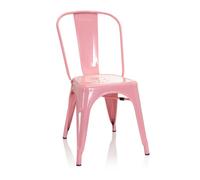 hjh OFFICE 645051 Chaise bistrot VANTAGGIO Comfort Métal Rose, Style Industriel, empilable