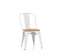 Chaise de bistrot - hjh OFFICE - VANTAGGIO COMFORT W - Blanc - Acier / Bois