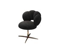 Chaise De Bureau à Domicile avec Givrage Pivotant De La Forme De Pétale, Chaises De Bureau sans Bras avec Hauteur Réglable, Chaise De Vanité en Tissu en Peluche en Peluch(Size:Velvet,Color:Noir)