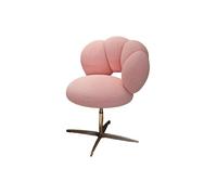 Chaise De Bureau à Domicile avec Givrage Pivotant De La Forme De Pétale, Chaises De Bureau sans Bras avec Hauteur Réglable, Chaise De Vanité en Tissu en Peluche en Peluch(Size:Lamb's Wool,Color:Rose)