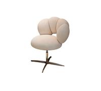 Chaise De Bureau à Domicile avec Givrage Pivotant De La Forme De Pétale, Chaises De Bureau sans Bras avec Hauteur Réglable, Chaise De Vanité en Tissu en Peluche en Peluch(Size:Velvet,Color:Blanc)