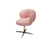 Chaise De Bureau à Domicile avec Givrage Pivotant De La Forme De Pétale, Chaises De Bureau sans Bras avec Hauteur Réglable, Chaise De Vanité en Tissu en Peluche en Peluch(Size:Velvet,Color:Rose)