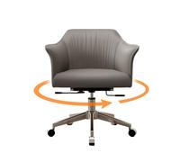 Chaise de Bureau à Domicile, Chaise de Bureau Moderne du Milieu du siècle avec Rembourrage épais, Chaise de Direction réglable en Hauteur avec Pivot Roulant à 360° for Salle d'étude de réunion(Gray)