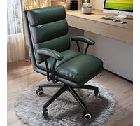 Chaise de bureau à domicile ergonomique avec roues, chaise pivotante exécutive confortable PU en cuir PU en cuir avec support lombaire, fauteuil de bureau à dos ajusté pour les personnes lourdes