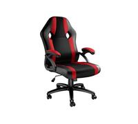 Chaise de gaming - TECTAKE - Fauteuil de bureau gamer GOODMAN ergnomique avec hauteur réglable et inclinaison - Noir/Rouge