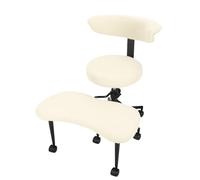 Chaise de bureau à pieds croisés avec roulettes, chaise de méditation ergonomique avec support de dossier réglable en hauteur, repose-pieds pivotant à 360° pour yoga, assise active, bureau à domicile