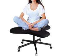 Chaise de bureau à pieds croisés - Tabouret ergonomique réglable en hauteur pour les amateurs de yoga et le bureau à domicile