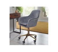 Chaise de bureau à roulettes 54x42x85/105 cm en velours gris