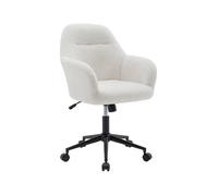 Chaise de bureau à roulettes ajustable métal et bouclette