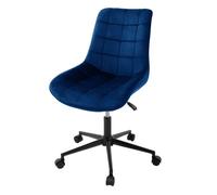 Chaise de bureau à roulettes Bleu avec revêtement en velours et structure métallique ML-Design