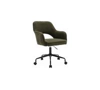 Chaise de bureau à roulettes bouclettes kaki foncé Jim L 60 x P 62 x H 89 / 99cm
