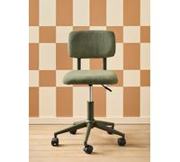 Chaise de bureau à roulettes enfant en velours vert TU