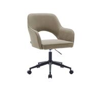 sweeek - Chaise de Bureau à roulettes Velours côtelé Beige L 60 x P 62 x H 89 / 99cm