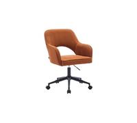 Chaise de bureau à roulettes velours côtelé camel L 60 x P 62 x H 89 / 99cm
