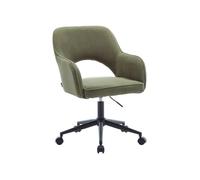 Chaise de bureau à roulettes velours côtelé kaki. L 60 x P 62 x H 89 / 99cm