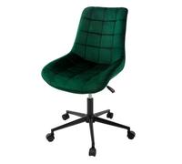 ML-Design Chaise de Bureau, Vert, en Velours, Réglable en Hauteur, Assise Rembourrée avec Piètement Métallique, Dossier Ergonomique, Fauteuil Pivotante sur 5 roulettes Doubles, Tabouret Home Office