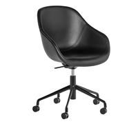 Chaise de bureau AAC 155 cuir structure noir black powdercoated aluminium base