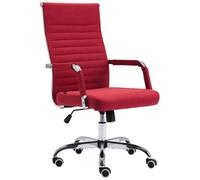 CLP Chaise de bureau Amadora avec hauteur réglable et Pied en métal , Rouge/Tissu Rouge G