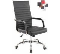 Chaise de Bureau Amadora - CLP - Similicuir - Noir - Réglable en Hauteur - Avec Accoudoirs