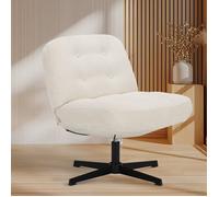 Chaise de bureau - Assise large en mousse mémoire, confort et soutien, usage bureau et maison - Blanc