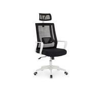 IDIMEX Chaise de Bureau Auckland, Pivotante et réglable en Hauteur, Tissu Mesh, avec accoudoirs et Repose-Tête, Noir