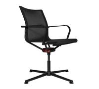 Chaise de bureau avec accoudoirs à 4 pieds D1 four-legged frame alu jet black matt RAL9005
