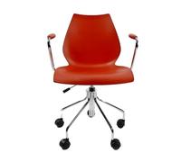 Kartell Chaise de bureau avec accoudoirs Maui rouge pourpre lxHxP 58 x 85-93 x 52cm