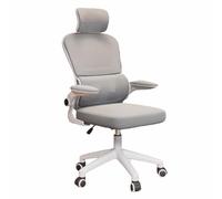 Chaise de Bureau avec accoudoirs rabattables Comfort Edition, avec Soutien Lombaire et Appui-tête réglable, adaptée à Une Utilisation à Domicile, dans Une Chambre(Gray,Basic)