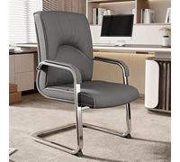 Chaise De Bureau Avec Accoudoirs,Revêtement En Simili Cuir,Offrant Une Assise Confortable,Convient Aussi Bien Au Milieu Professionnel Qu'à La Maison(Gray)