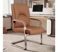 Chaise De Bureau Avec Accoudoirs,Revêtement En Simili Cuir,Offrant Une Assise Confortable,Convient Aussi Bien Au Milieu Professionnel Qu'à La Maison(Brown)