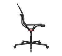 Chaise de bureau avec cadre à rouleaux D1 five-legged frame alu jet black matt RAL9005