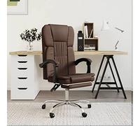 Chaise de bureau avec fonction allongée, en cuir synthétique, ergonomique, rotative, avec roulettes, pour bureau, bureau à domicile, salle d'étude, confortable et peu encombrante, construction