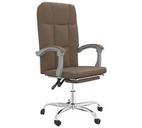 Chaise de bureau avec fonction allongée, en tissu marron, ergonomique, rotative, avec roulettes et dossier réglable, pour bureau, maison, bureau, assise confortable et posture optimale