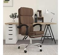 Chaise de bureau avec fonction allongée, en tissu marron, ergonomique, rotative, avec soutien dorsal et roulettes, pour bureau, maison, bureau, assise confortable et utilisation peu encombrante