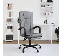 Chaise de bureau avec fonction chaise longue gris clair tissu