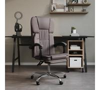 Chaise de bureau avec fonction chaise longue Gris Similicuir