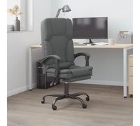 Chaise de bureau, avec fonction massage, tissu gris foncé, ergonomique, rotative, avec soutien dorsal et roulettes, pour bureau, bureau à domicile, salle d'étude, assise confortable