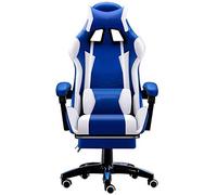 Chaise de bureau avec haut-parleur Bluetooth, chaise de jeu, chaise de jeu d'ordinateur à dossier haut réglable, inclinable, appui-tête et massage, support lombaire