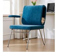 Chaise de bureau avec lit de chat intégré - Chaise adaptée aux animaux domestiques, matériau anti-rayures, large assise, fauteuils