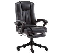Chaise de bureau avec repose-pieds, chaise de bureau à domicile PC de course d'ordinateur de bureau, ergonomique inclinable 145° inclinable Chaise en cuir réglable avec coussin lombaire et appuie-tête