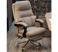 Chaise de Bureau avec Repose-Pieds Chaise de Bureau de Direction en Cuir avec Soutien Lombaire Réglable en Hauteur for Une Utilisation à Domicile Devant Un Ordinateur(Khaki)