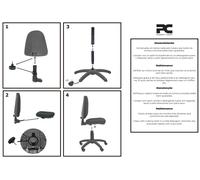 Chaise de bureau AYNA - accoudoirs fixes - Noir