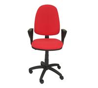 Chaise de bureau ergonomique PIQUERAS Y CRESPO Modèle 04CP - Rouge - Tissu - Mécanisme de contact permanent
