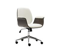 vidaXL Chaise de bureau Blanc Bois courbé et similicuir Blanc G