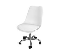 Chaise de bureau blanche sur roulettes - Skandi - Rendez-Vous Déco
