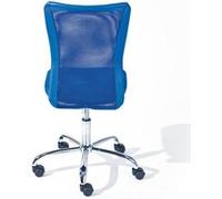 Inter Link - Chaise de bureau pour enfants - Fauteuil pivotant et ergonomique - Réglable en hauteur - Pied métal chromé- Revêtement tissu Mesh respirant - Pivotant à 360° - Bleu - Bonnie